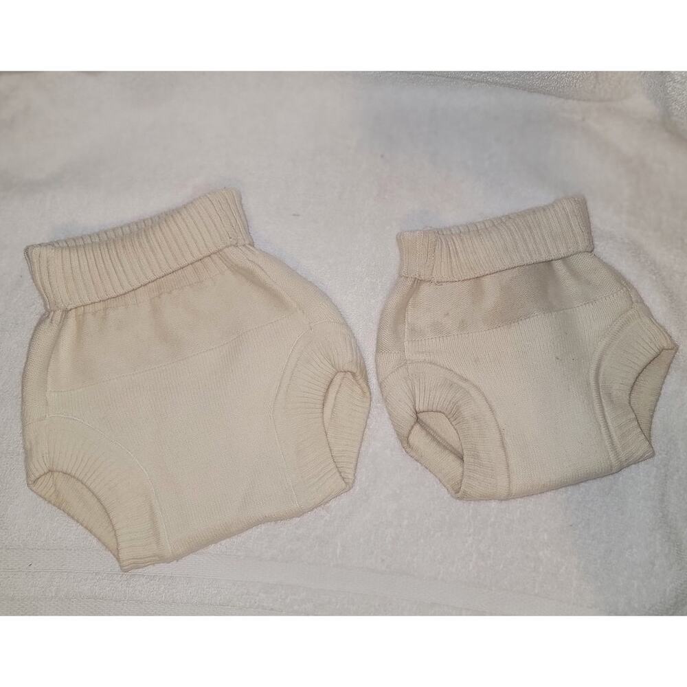 2pc Vintage Wool Diaper Cover Set / Small and Large - Wool Lover by Kissaluvs
